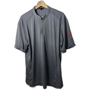 McDonalds Shirt Mens Large Gray 1/4 Zip Mcds Employee Workwear Blue